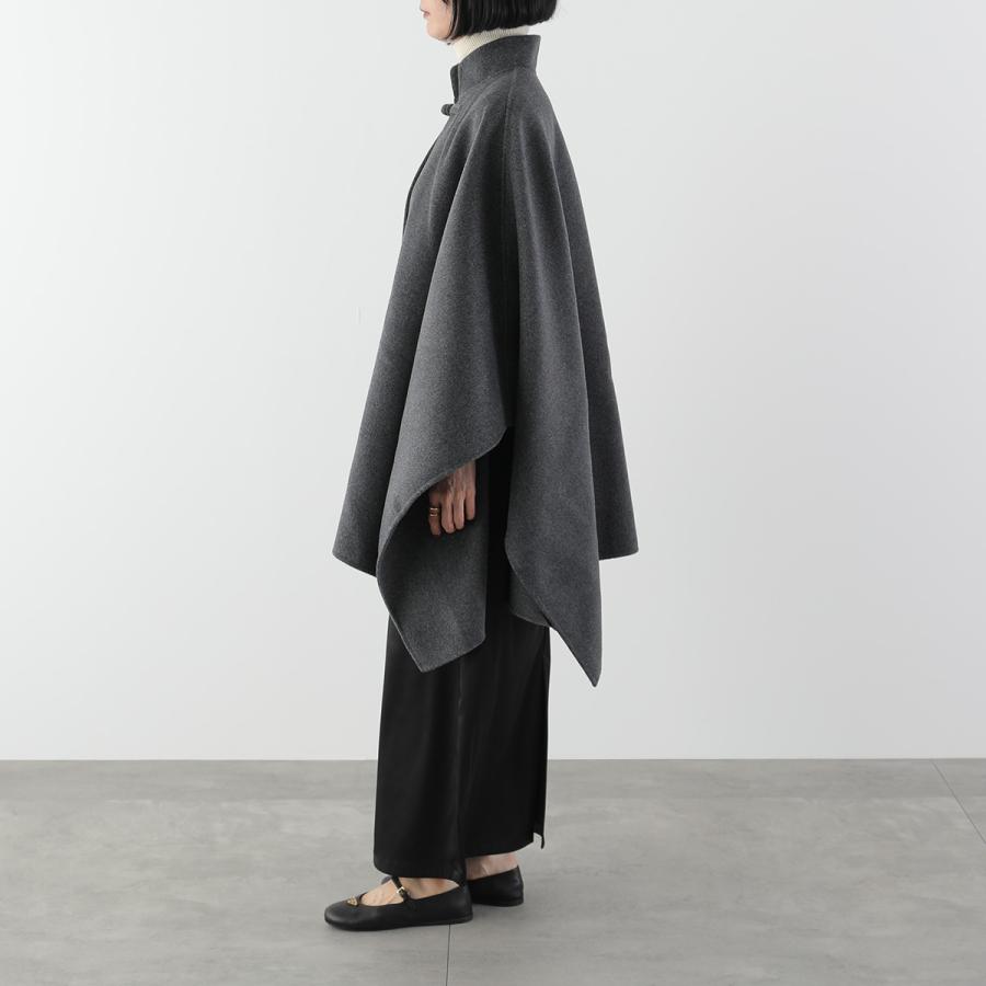 ROHE ローエ ポンチョ Double-faced wool manderin poncho 820-10-263
