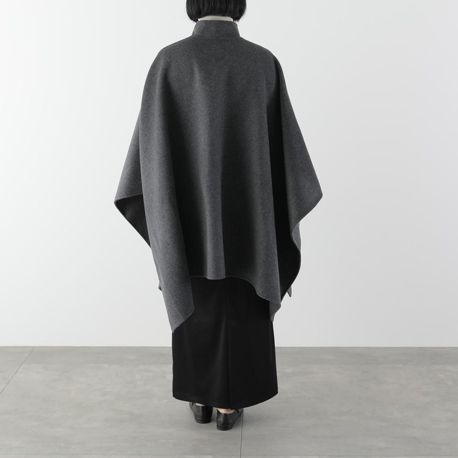 ROHE ローエ ポンチョ Double-faced wool manderin poncho 820-10-263