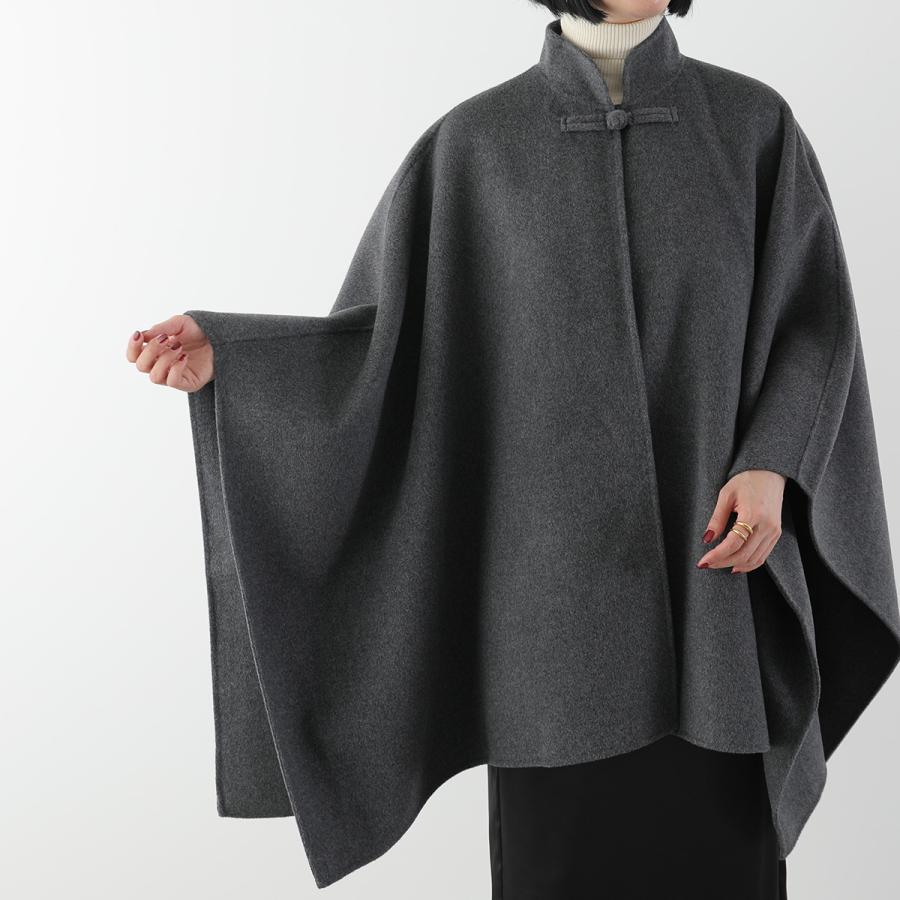 ROHE ローエ ポンチョ Double-faced wool manderin poncho 820-10-263