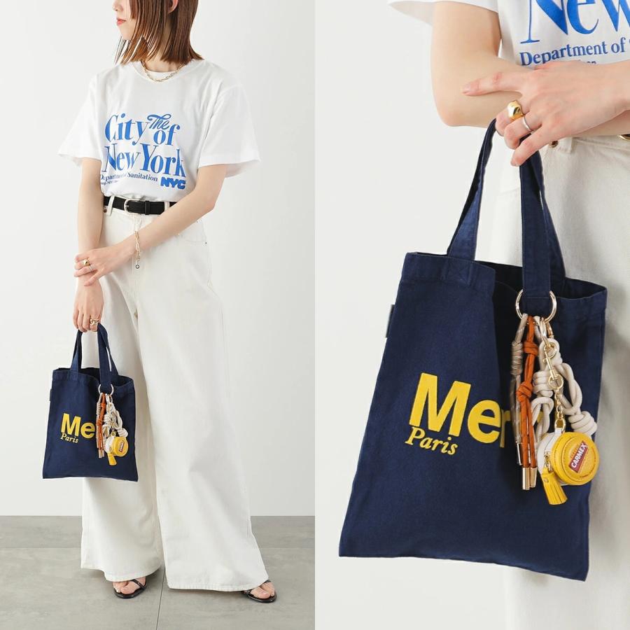 ⭐️週末お値下げ⭐️Merci Paris トートバッグ 大ネイビー MERCI（メルシー） 【訳あり】Merci トートバッグ MINI TOTE MERCI