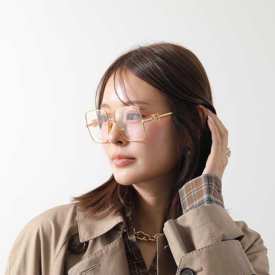 LOEWE ブルーライトカットメガネ ユニセックス LOEWE（ロエベ） メガネ LW50038U レディース ティアドロップ型 メタル