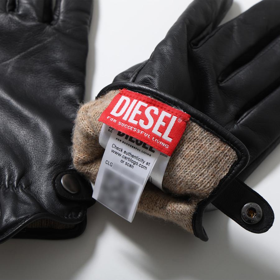 DIESEL レザー 手袋 DIESEL（ディーゼル） レザーグローブ G-REIES A12826 0AKAN メンズ