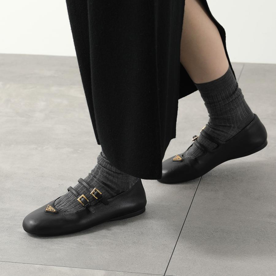 PRADA プラダ パンプス 38.5 ブラック 未使用 箱付き イタリア製 PRADA（プラダ） パンプス 1F794N 038 レディース レザー バレリーナ