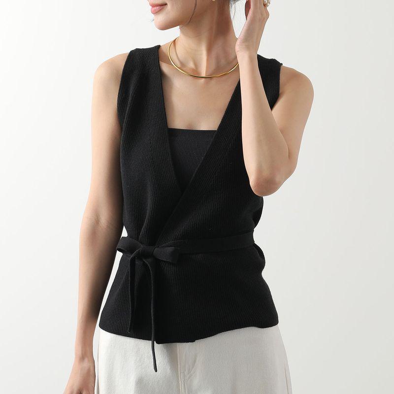 PATOU リブニット ノースリーブ トップス XS PATOU（パトゥ） ノースリーブトップス KN1538040 レディース タンク