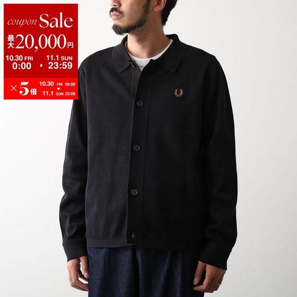 FRED PERRY フレッドペリー ニットカーディガン ローレルリース 黒 FRED PERRY（フレッドペリー） カーディガン KNITTED OVERSHIRT K3311