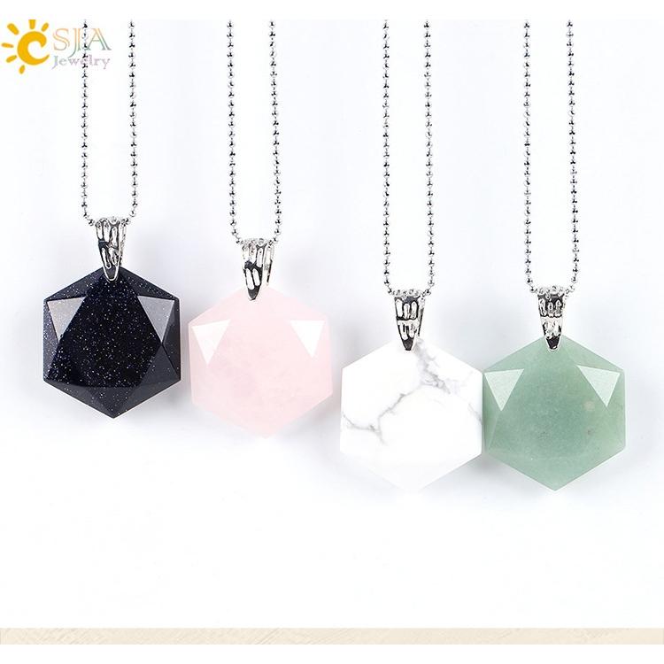 ヘキサゴンオパールネックレストップ六角形