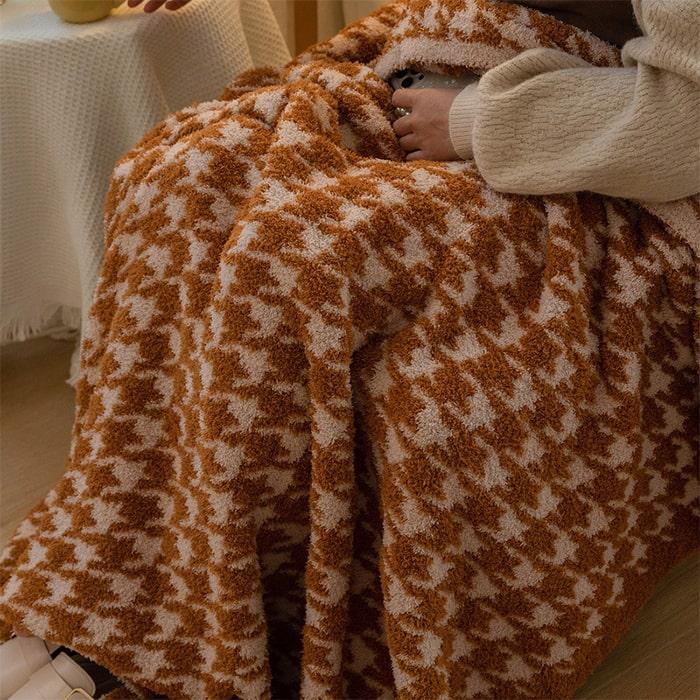 ブランケット ひざ掛け 毛布 千鳥格子 柄 北欧 大判 ソファー 防寒 温
