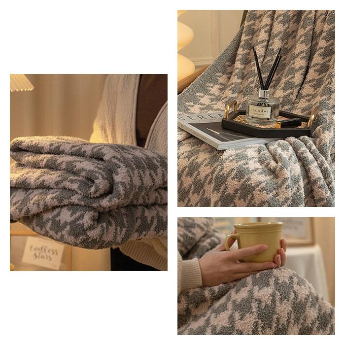 ブランケット ひざ掛け 毛布 千鳥格子 柄 北欧 大判 ソファー 防寒 温