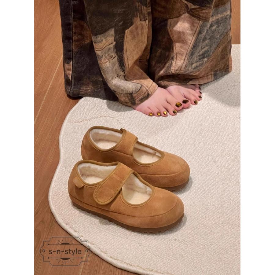 ムートンブーツ メリージェーンブーツ ファー あったか フラット