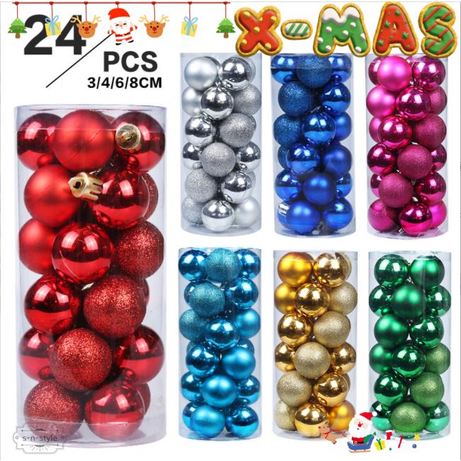 　クリスマスオーナメント　10個セット クリスマス 飾り付け ボール3/4/6/8cm クリスマスツリー飾り