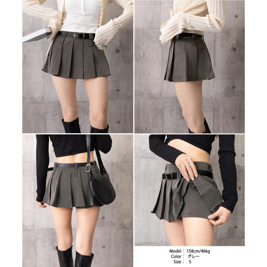 超ミニスカートベルト付きプリーツスカート : S.N.Style - 通販