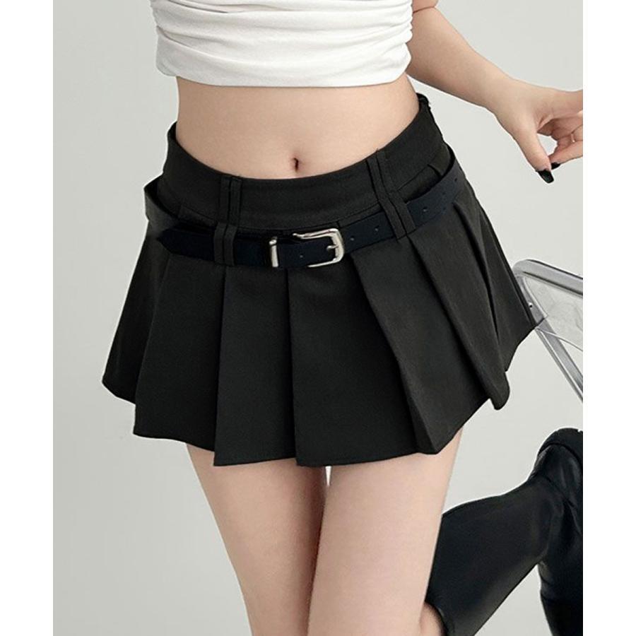 超ミニスカートベルト付きプリーツスカート : S.N.Style - 通販