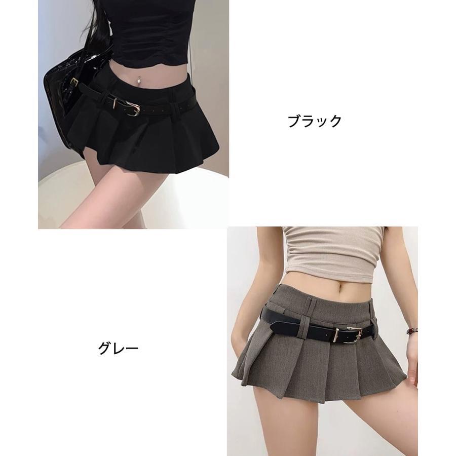 超ミニスカートベルト付きプリーツスカート : S.N.Style - 通販