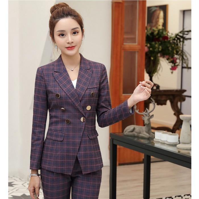 パンツスーツ チェックスーツ スーツセット レディース 2点セット ジャケットパンツセット ダブルボタン グレーチェック パープル オールシーズン 春秋冬 Snstyle 124 S N Style 通販 Yahoo ショッピング