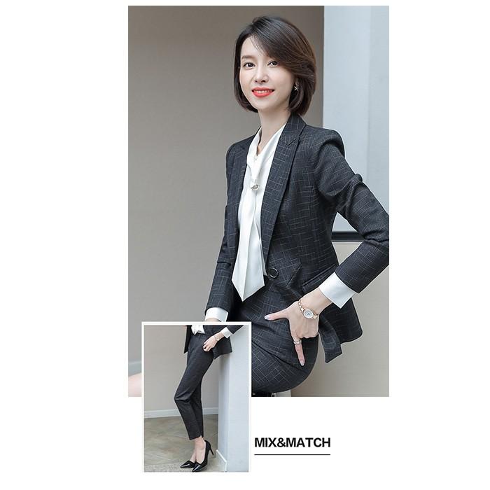 パンツスーツ スカートスーツ スーツセット 秋冬 オールシーズン チェック スーツ レディース ビジネススーツ ネイビー グレー ブラック ビジネス 通 Snstyle 315 S N Style 通販 Yahoo ショッピング