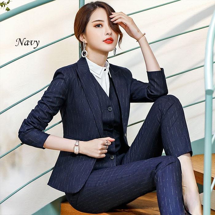 パンツスーツ スカートスーツ レディース 2点セット ジャケットパンツセット ジャケットスカートセット ダブルボタン ネイビー パープル オールシーズン Snstyle 33 S N Style 通販 Yahoo ショッピング
