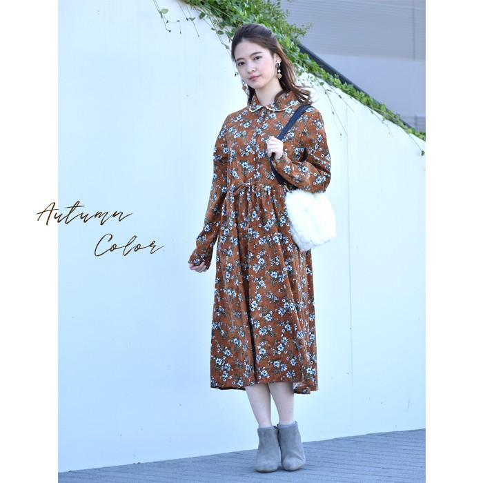 ワンピース 秋冬ワンピース コーディロイ レトロワンピース シャツワンピース ミモレ丈 ワンピースレディース プリント 体型カバー ワンピース Aライン Snstyle 5506 S N Style 通販 Yahoo ショッピング
