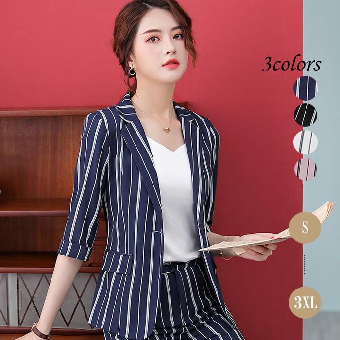 パンツスーツ スーツ上下セット 春夏スーツ スーツ レディース パンツスーツ ビジネススーツ セット ストライプ ブラック ネイビー ホワイト 黒 白 春 Snstyle 76 S N Style 通販 Yahoo ショッピング