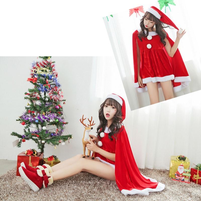 クリスマス衣装 サンタ コスプレ クリパ クリスマスパーティー マント付きドレス コスチューム ミニドレス 可愛い 赤 緑 黒 レッド グリーン Snstyle 9007 S N Style 通販 Yahoo ショッピング