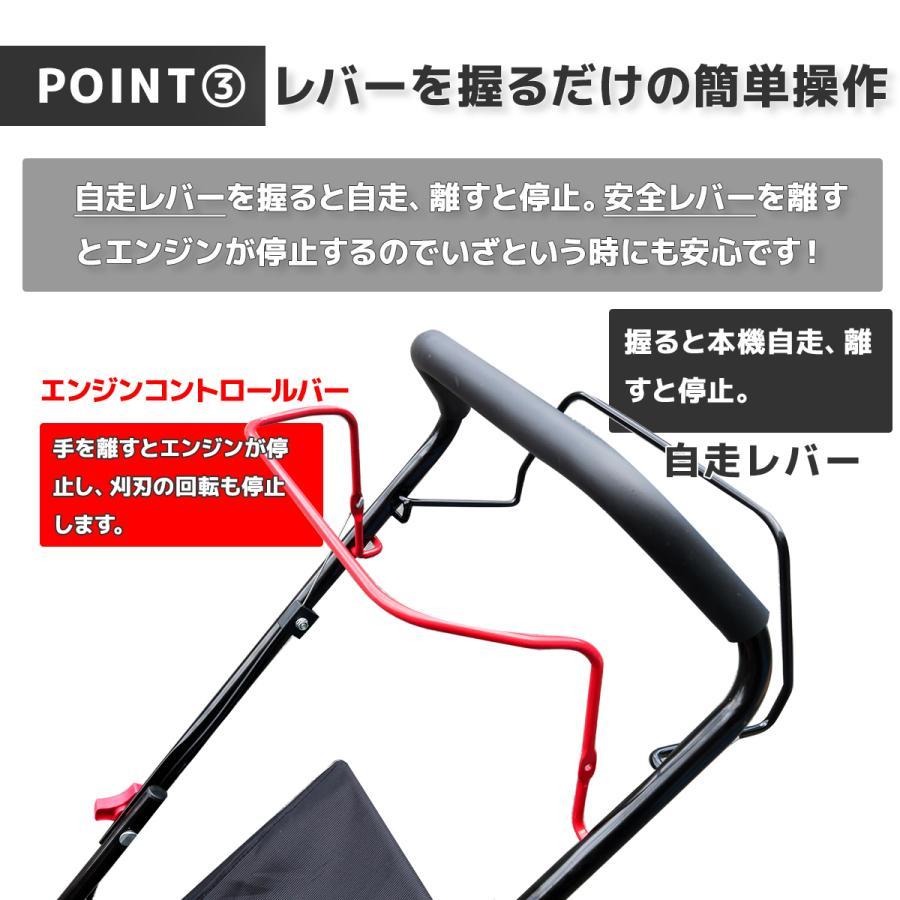 芝刈り機 自走式 芝刈機 刈幅410mm 41cm 大容量55L 5馬力 集草バッグ