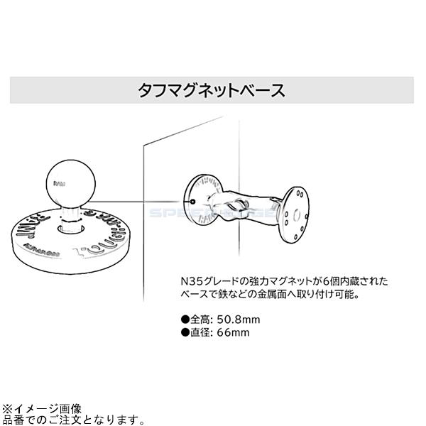 在庫あり RAM MOUNTS ラムマウント RAM-B-MAG66U タフマグネットベース 直径66mm 1インチボール｜s-need｜02