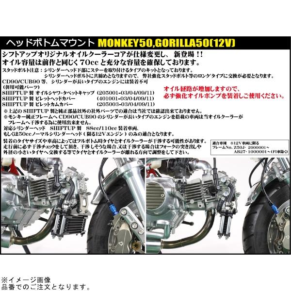 シフトアップ - SHIFTUP 215247-61 エテ公/大猩々 事あたらしい オイルクーラーキット 中核グループ8段 ヘッドボトムマウント 取り出し付 黒いこと中核グループ/青味配管