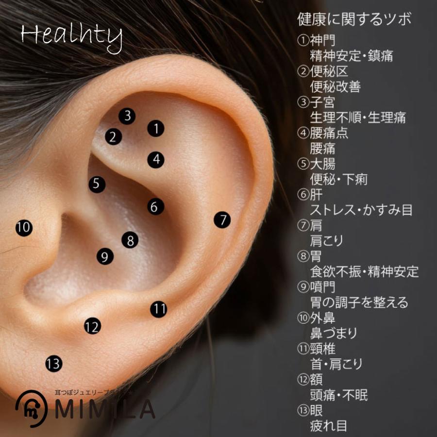 耳つぼシール【MIMILA/ミミラ】】選べる[金粒][銀粒]20粒｜耳つぼ｜耳
