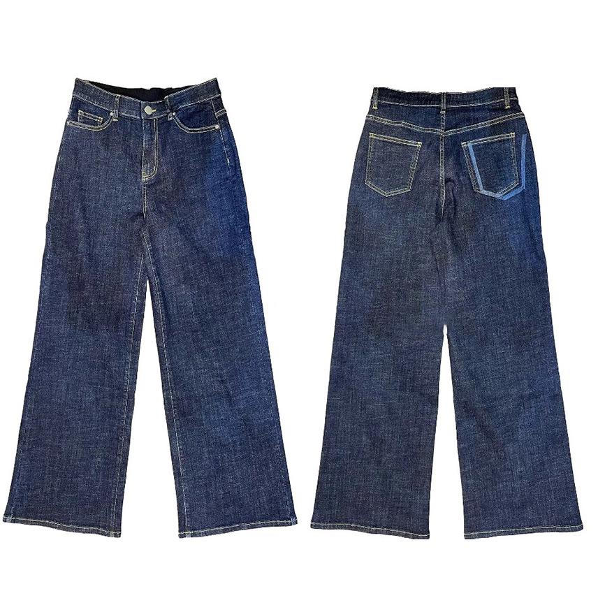 ジッパー付きワイドデニムパンツ Mサイズ INDIMARK | ニューワイドデニムインディゴWJ168 - インディ