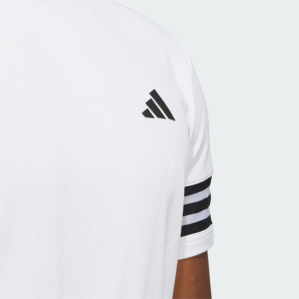 アディダス ゴルフ モックネック 半袖シャツ　Lサイズ アディダス ゴルフ 半袖 モックネックシャツ スリーストライプス IKK67