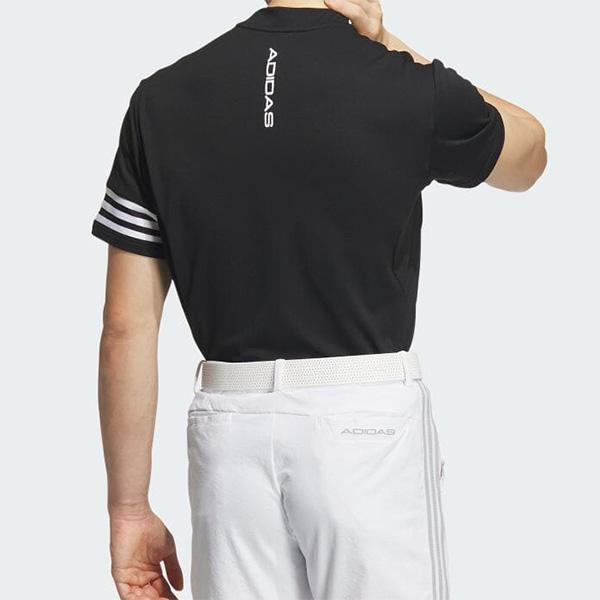 アディダス ゴルフ 半袖 モックネックシャツ スリーストライプス IKK67