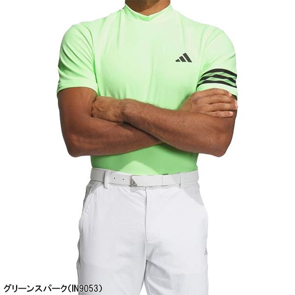 アディダス ゴルフ 半袖 モックネックシャツ スリーストライプス IKK67
