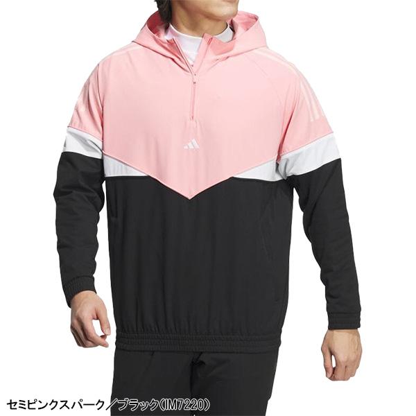 アディダス ゴルフ 長袖 ハーフジップ フーディー ツイストウィーブ