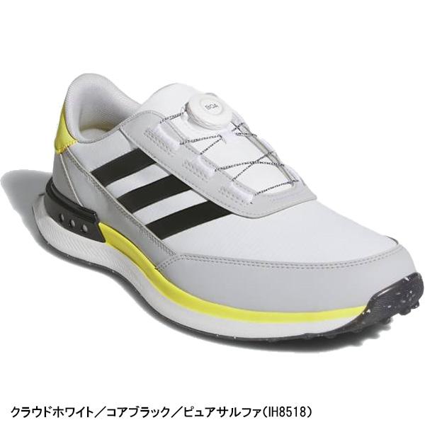 美品　adidas ゴルフシューズ ダイヤル式 ホワイト/グレー/イエロー ADIDAS GOLF アディダス ゴルフ ゴルフシューズ S2G SL ボア 24