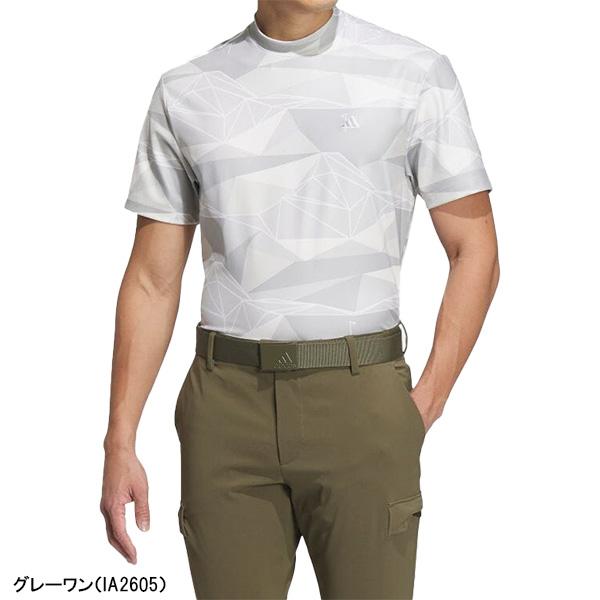 アディダス ゴルフ 半袖 モックネックシャツ ジオメトリック メンズ