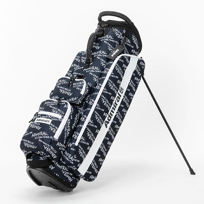 【新品】アドミラルゴルフ 9型 キャディバッグ モノグラム スタンド式　ホワイト アドミラル ゴルフ（Admiral GOLF）（メンズ、レディース