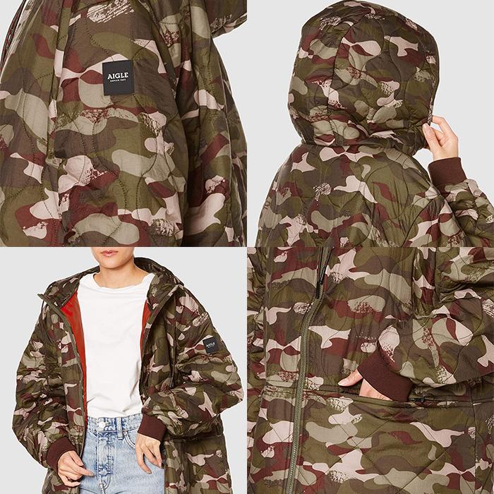 AIGLE（エーグル） レディース 長袖 フルジップ ダウンジャケット 