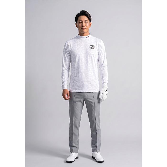 and per se（アンパスィ） 長袖 裏起毛 ロゴプリント モックネック