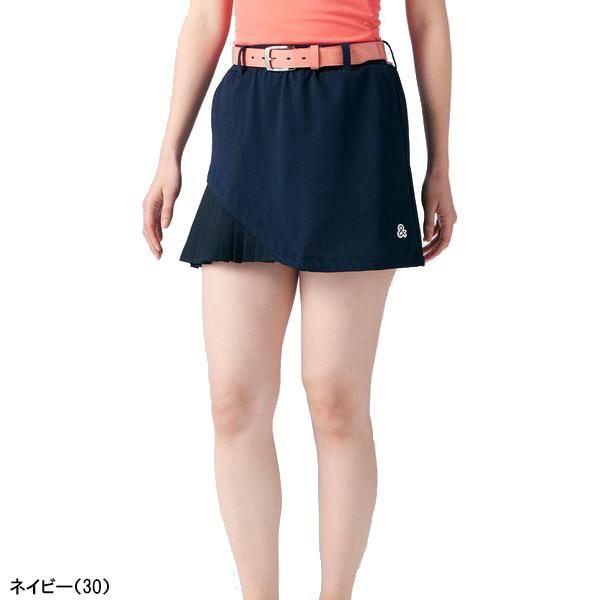 アンパスィ　ネイビープリーツスカート レディース ゴルフ　S アンパスィS ゴルフスカートプリーツネイビー春夏刺繍ロゴビックロゴ