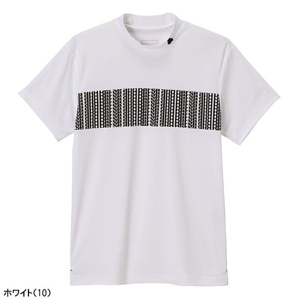 and per se（アンパスィ） 半袖 モックネックシャツ FlexMagic ロゴ
