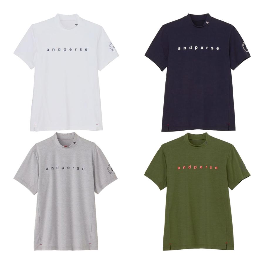 and per se アンパスィ 半袖 モックネックシャツ リファインドライ