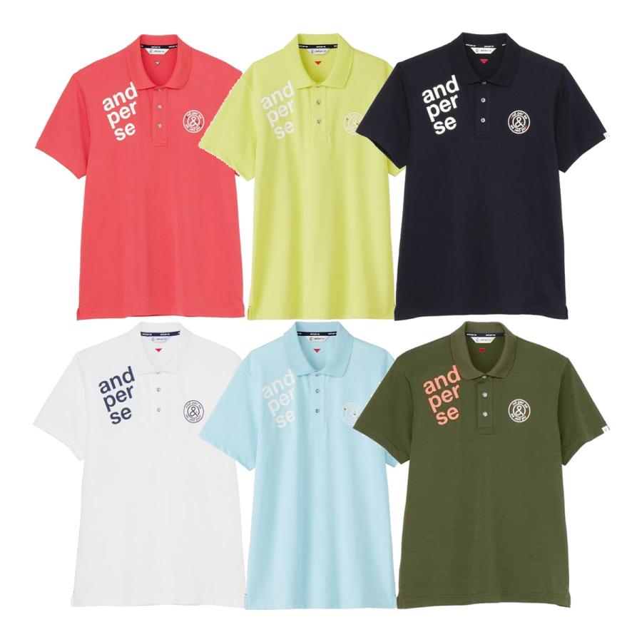 【新品同様】and per se アンパスィ ポロシャツ Ｌ 中古 メンズ アンパスィ and per se 半袖ポロシャツ L ネイビー