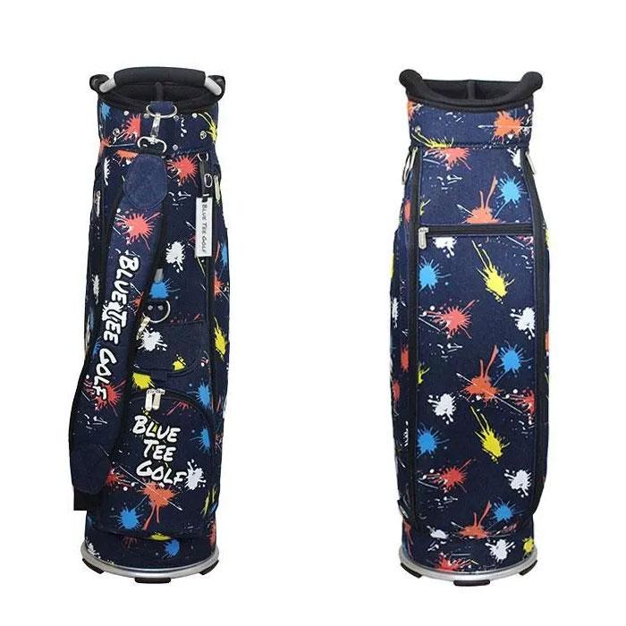 ブルーティーゴルフ 9.0型 デニムペイント カートキャディーバッグ CB-027 ゴルフバッグ カートタイプ ネームプレート刻印無料！ BLUE TEE GOLF BLUE TEE GOLF（ブルーティーゴルフ） 9.0型 デニムペイント カート