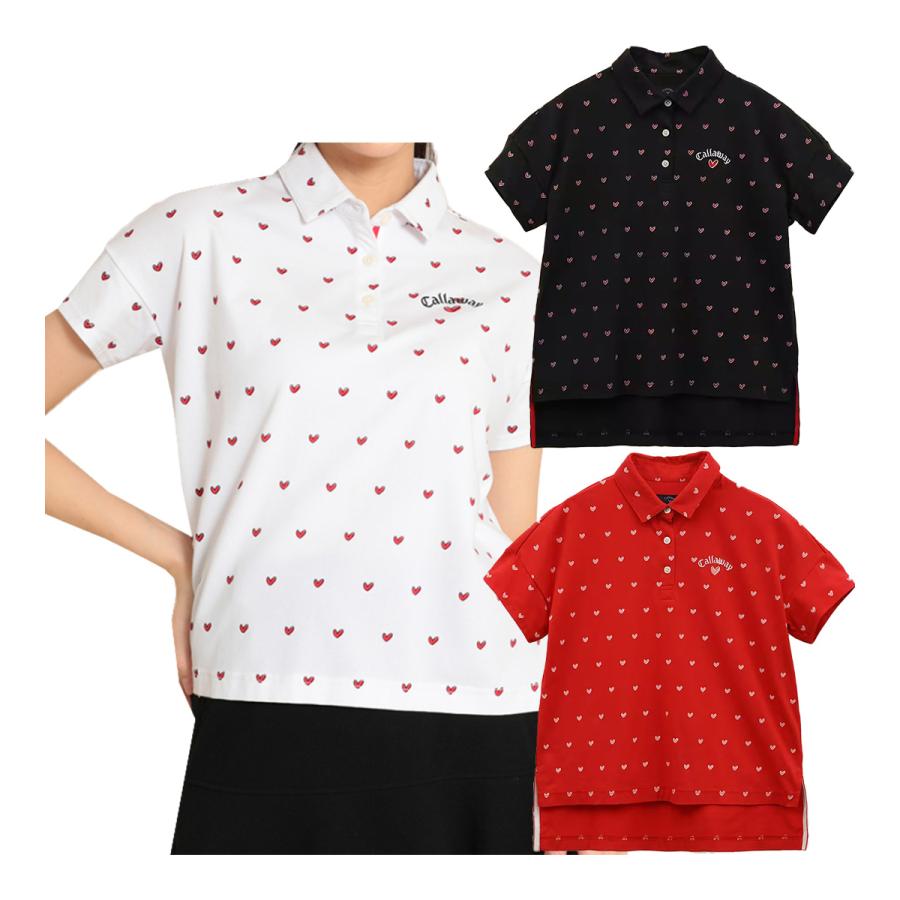 Callaway レディース キャロウェイ 半袖 ポロシャツ ハートプリント