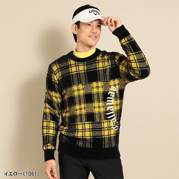 Callaway（キャロウェイ） 長袖 チェックジャガード ヘアリーニット