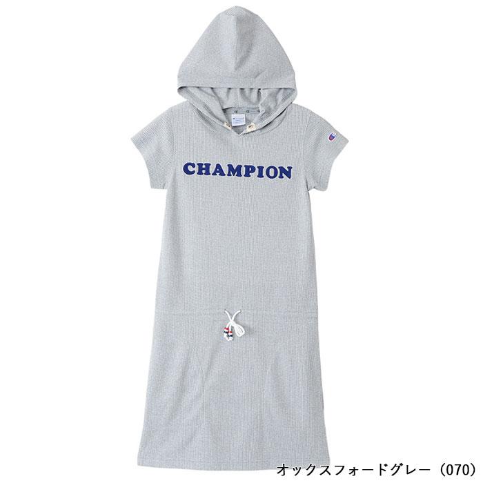 可愛い女子ゴルフウェア♪Champion フード付き半袖ワンピース グレー Champion（チャンピオン） レディース ゴルフ ウィメンズ ワンピース