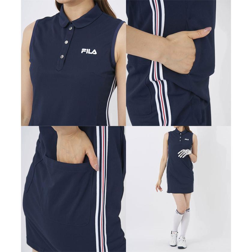 FILA（フィラ） 在庫処分 レディース ゴルフ ノースリーブ ワンピース