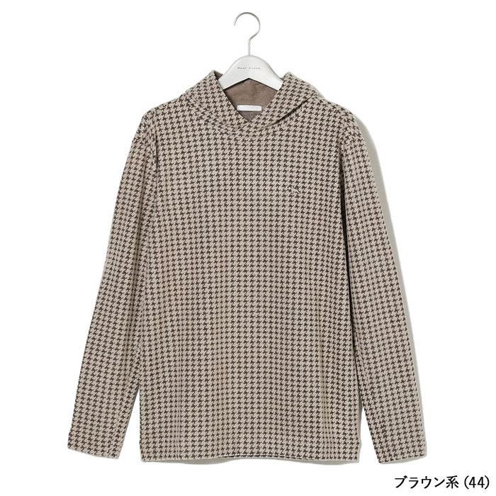 Heal Creek（ヒールクリーク） ウォーム JQ 千鳥柄 長袖 フードシャツ 