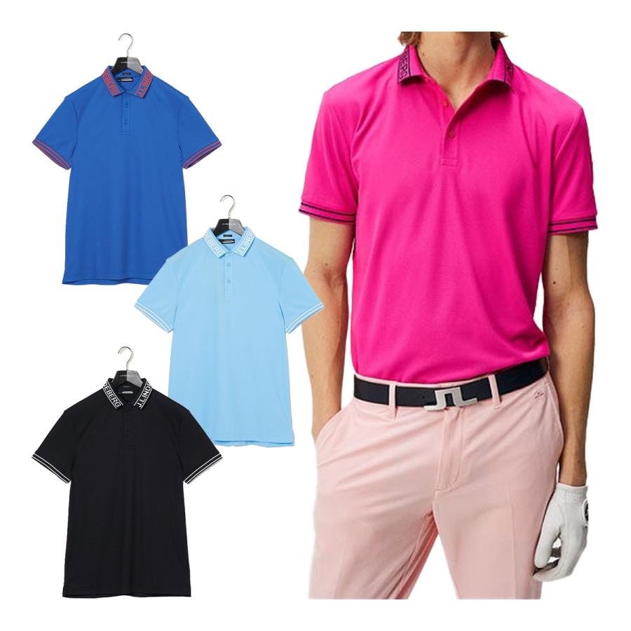 【お気にいる】 J.LINDEBERG J.リンドバーグ ポロ 半袖 ロゴニット襟 ゴルフ レディースウェア
