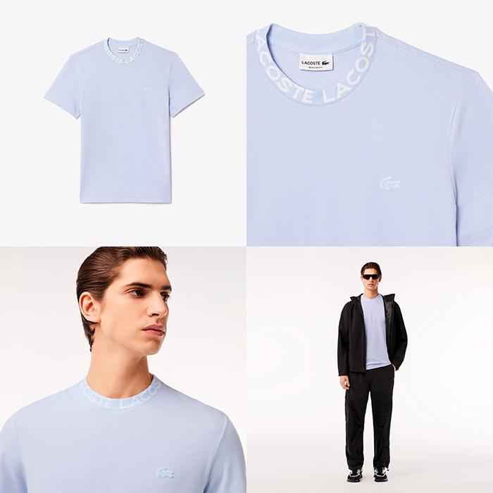 LACOSTE（ラコステ） 半袖 鹿の子地 Tシャツ ジャカードリブニット 