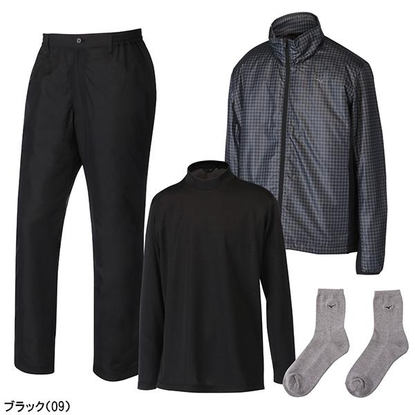 MIZUNO GOLF ミズノ ゴルフ セットアップ プレスサーモ 千鳥柄 M MIZUNO（ミズノ） ゴルフ 2023年 ブレスサーモ体感セット 4点セット お